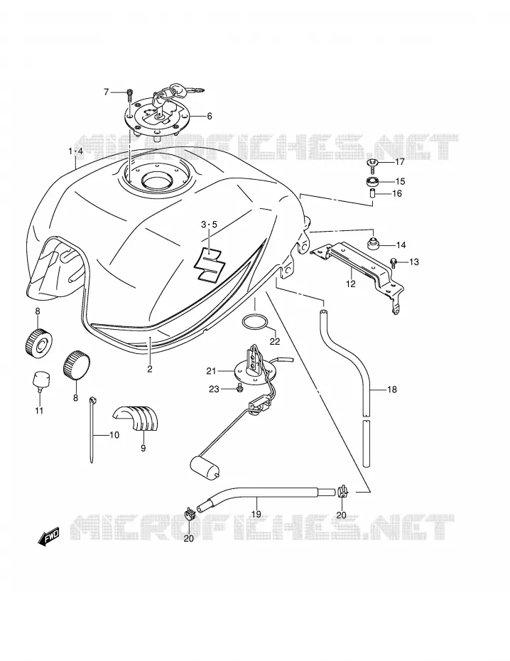 BENZINETANK (MODELE K4) Suzuki MOTO 1400 GSX 2003  GSX1400U1K3(E2)