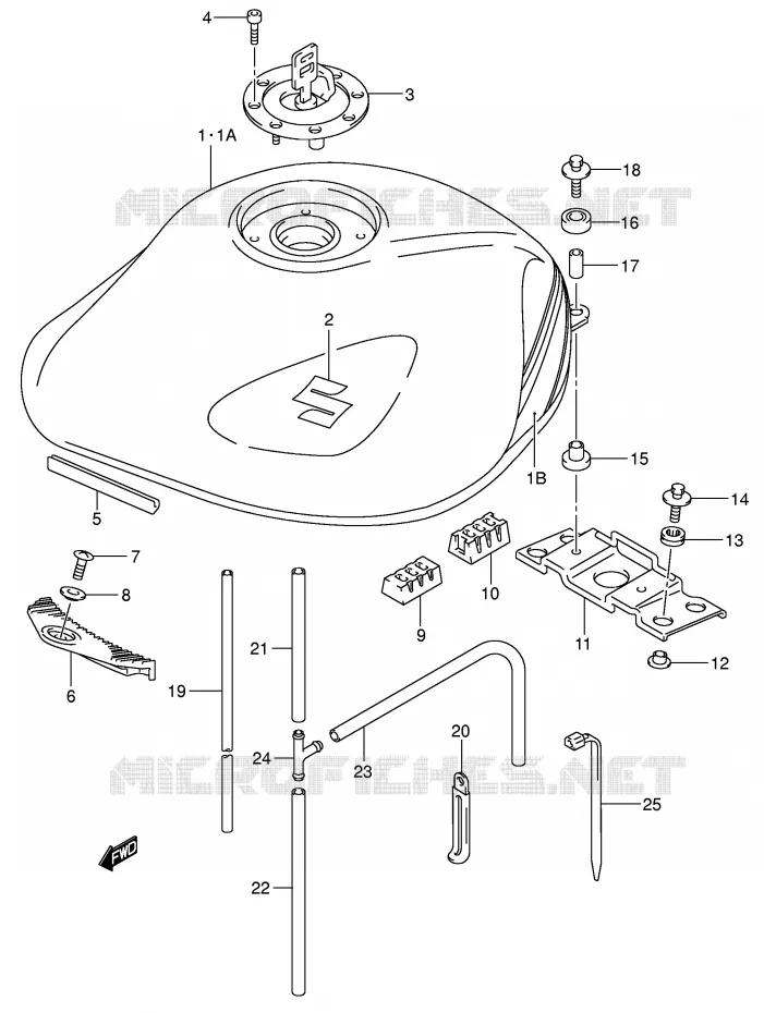 BENZINETANK (MODELE K5) Suzuki MOTO 1200 BANDIT 2005  GSF1200SZK5(E2)