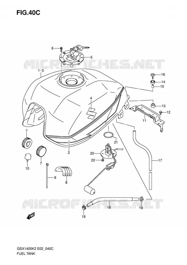 BENZINETANK (MODELE K5) Suzuki MOTO 1400 GSX 2005  GSX1400K5(E2)