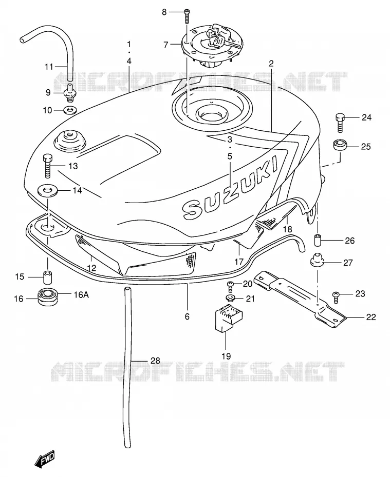 BENZINETANK (MODELE M) Suzuki MOTO 400 GSX-R 1992  GSX-R400RN(E30)