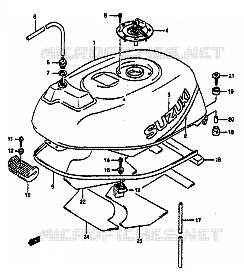 BENZINETANK (MODELE N) Suzuki MOTO 1100 GSX-R 1992  GSX-R1100 N (M/N)