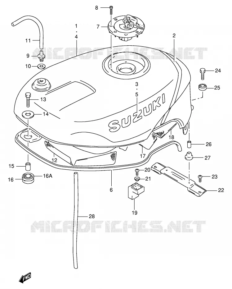 BENZINETANK (MODELE N) Suzuki MOTO 400 GSX-R 1990  GSX-R400RFL(E30)