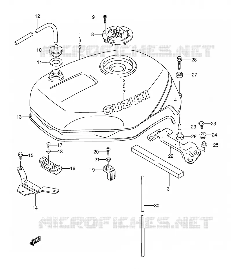 BENZINETANK (MODELE P/R) Suzuki MOTO 1100 GSX-R 1993  GSX-R1100WP(E28)
