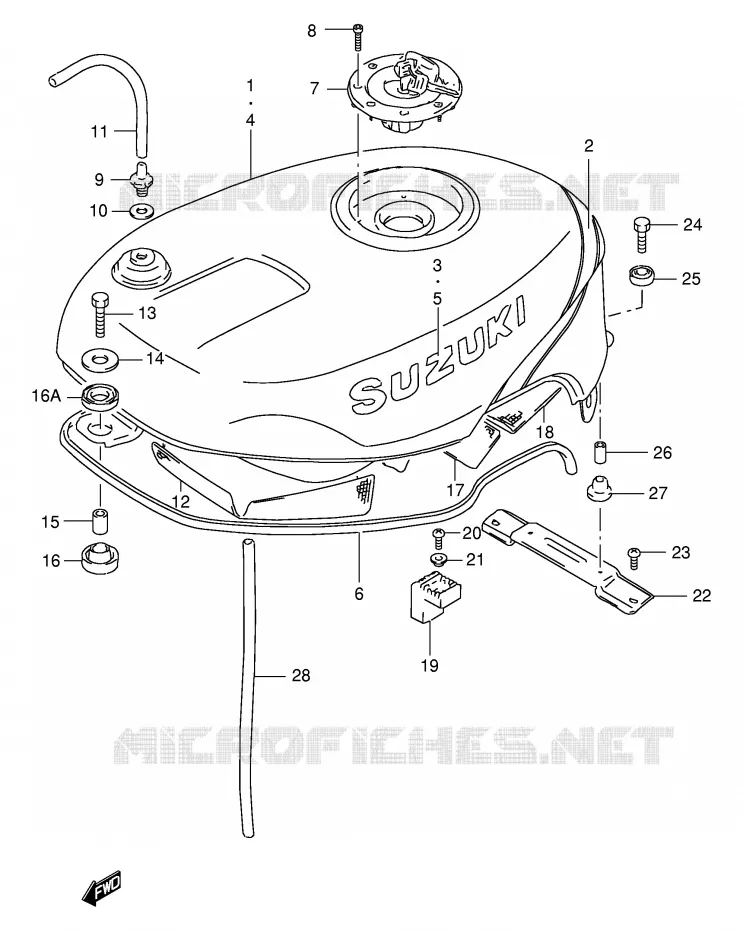 BENZINETANK (MODELE P/R) Suzuki MOTO 400 GSX-R 1990  GSX-R400RFL(E30)