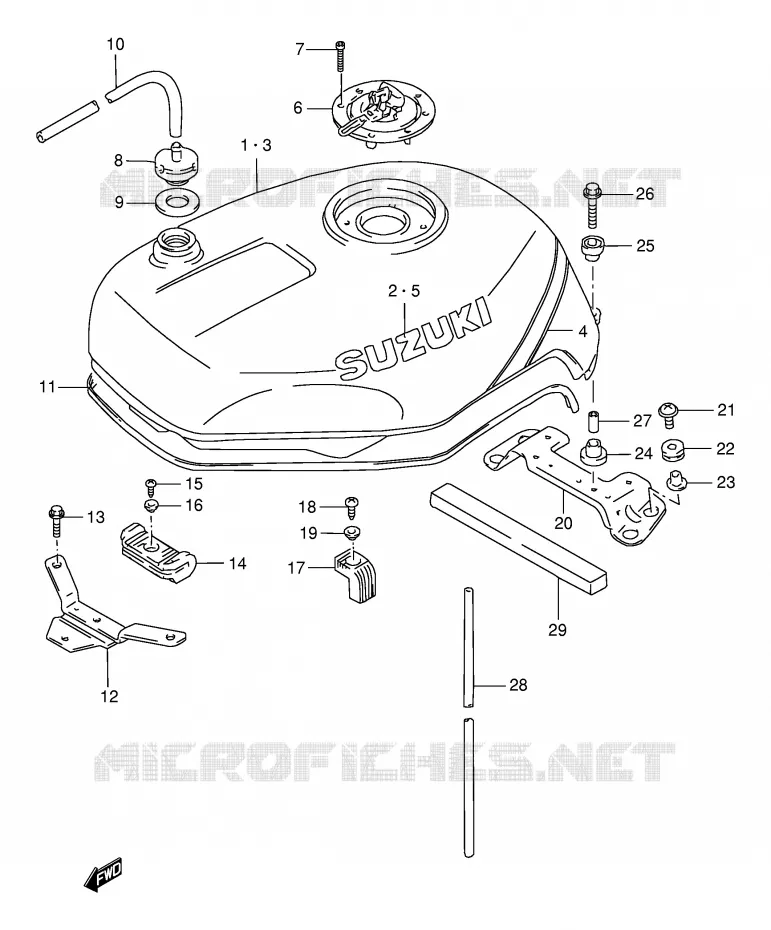 BENZINETANK (MODELE P) Suzuki MOTO 1100 GSX-R 1996  GSX-R1100WT(E2)