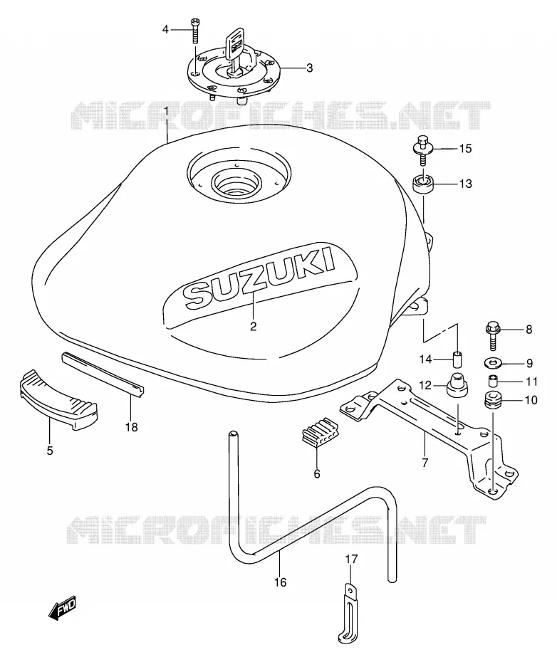 BENZINETANK (MODELE S/T) Suzuki MOTO 600 BANDIT 1997  GSF600V(E2)