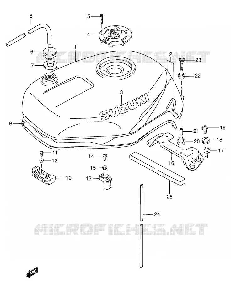 BENZINETANK (MODELE T) Suzuki MOTO 1100 GSX-R 1994  GSX-R1100WR(E2)