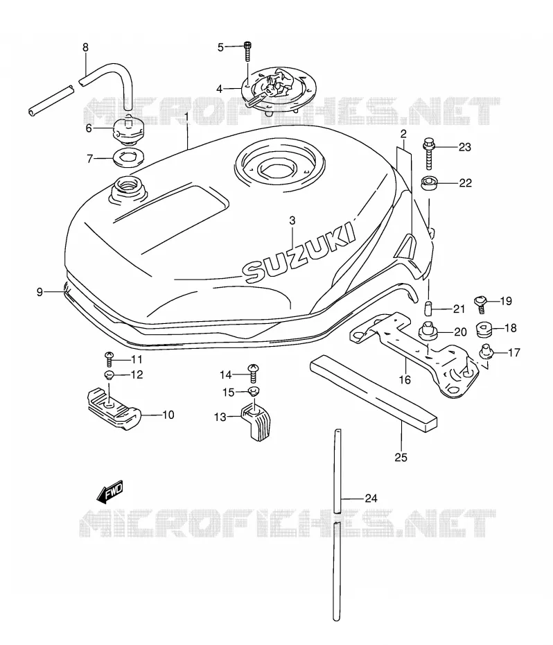 BENZINETANK (MODELE T) Suzuki MOTO 1100 GSX-R 1996  GSX-R1100WSKT(E28)
