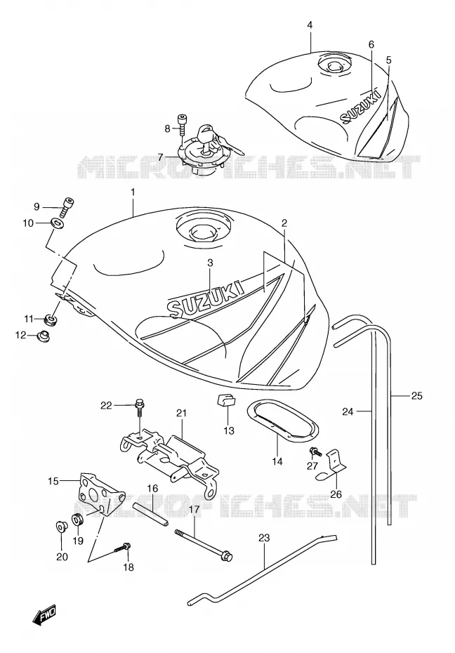 BENZINETANK (MODELE V) Suzuki MOTO 600 GSX-R 2000  GSX-R600Y(E2)