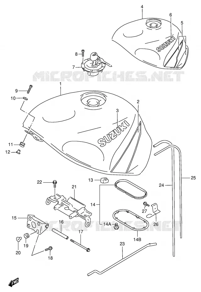 BENZINETANK (MODELE V) Suzuki MOTO 750 GSX-R 1997  GSX-R750V(E2)