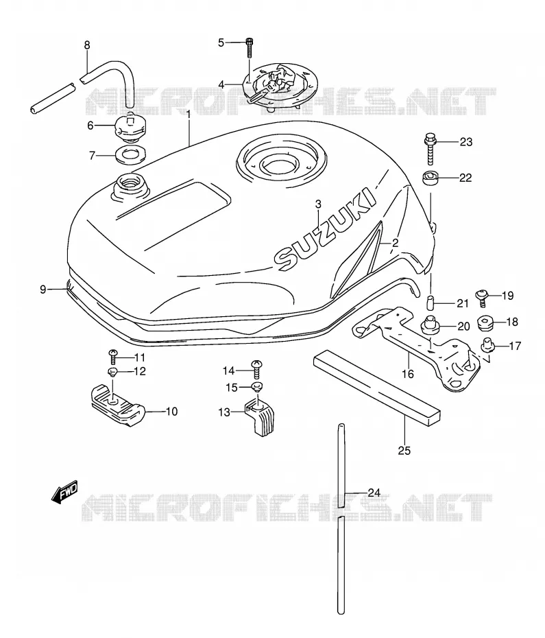 BENZINETANK (MODELE V/W) Suzuki MOTO 1100 GSX-R 1993  GSX-R1100WP(E28)