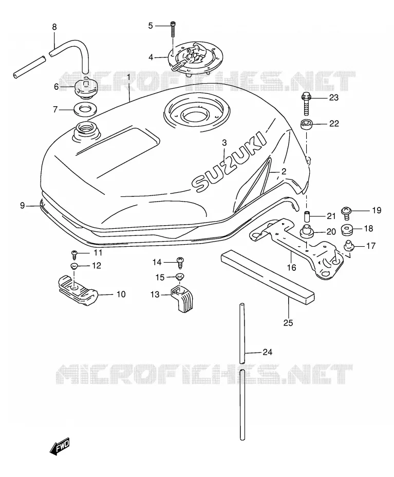 BENZINETANK (MODELE V/W) Suzuki MOTO 1100 GSX-R 1996  GSX-R1100WT(E2)