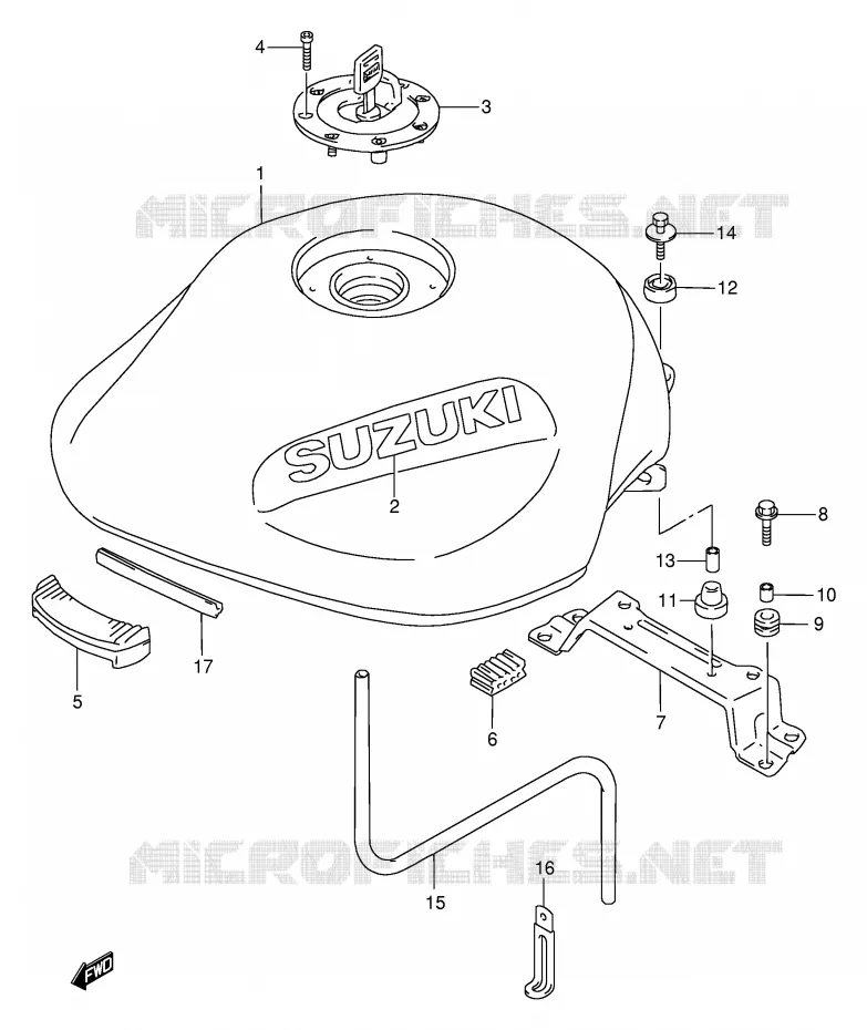 BENZINETANK (MODELE V/W/X) Suzuki MOTO 600 BANDIT 1996  GSF600ST(E2)