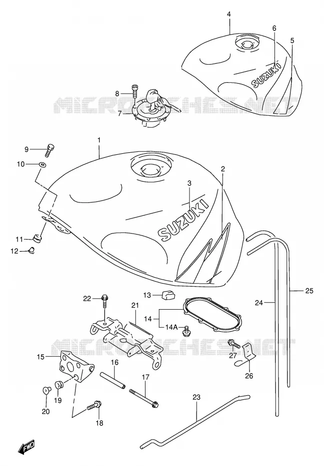 BENZINETANK (MODELE W) Suzuki MOTO 750 GSX-R 1997  GSX-R750V(E2)