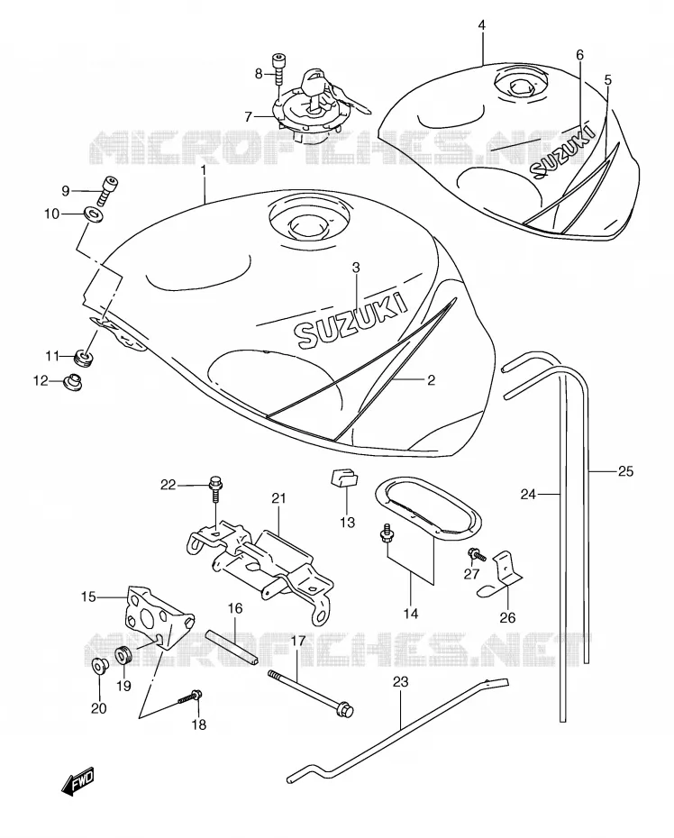 BENZINETANK (MODELE Y FOR L99,BP9,CE2) Suzuki MOTO 600 GSX-R 2000  GSX-R600Y(E2)
