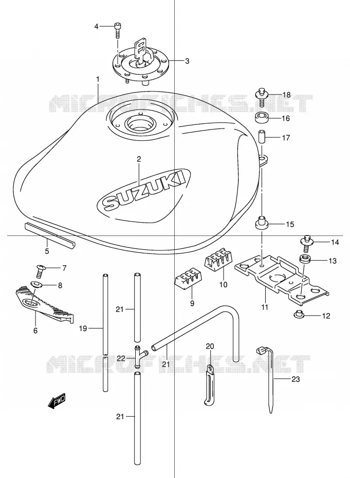 BENZINETANK (MODELE Y/K1) Suzuki MOTO 600 BANDIT 2001  GSF600SK1(E2)