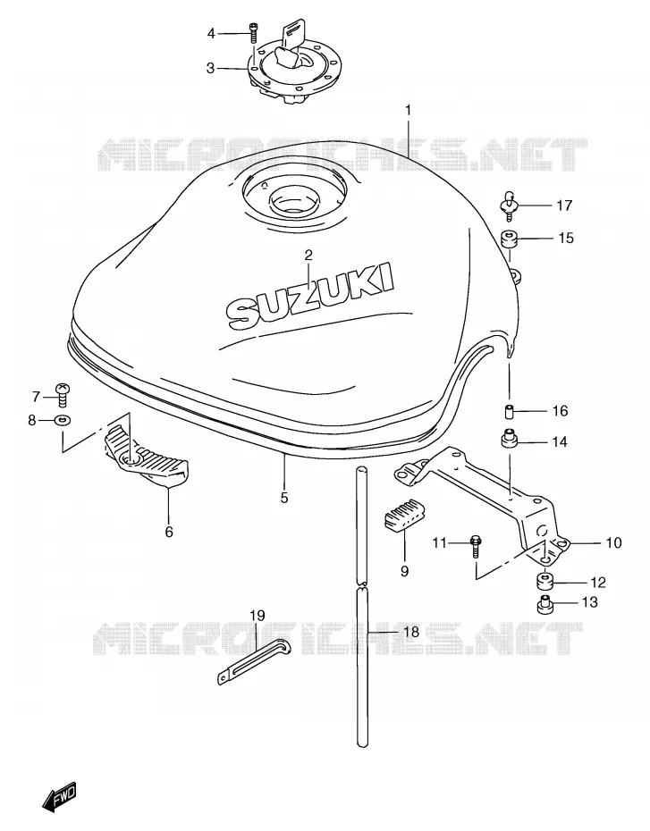 BENZINETANK (MODELE Y) Suzuki MOTO 1200 BANDIT 1996  GSF1200T(E2)