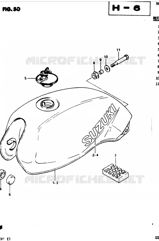 BENZINETANK (MODELE Z) Suzuki MOTO 250 GSX 1982  GSX250Z(Z/D)