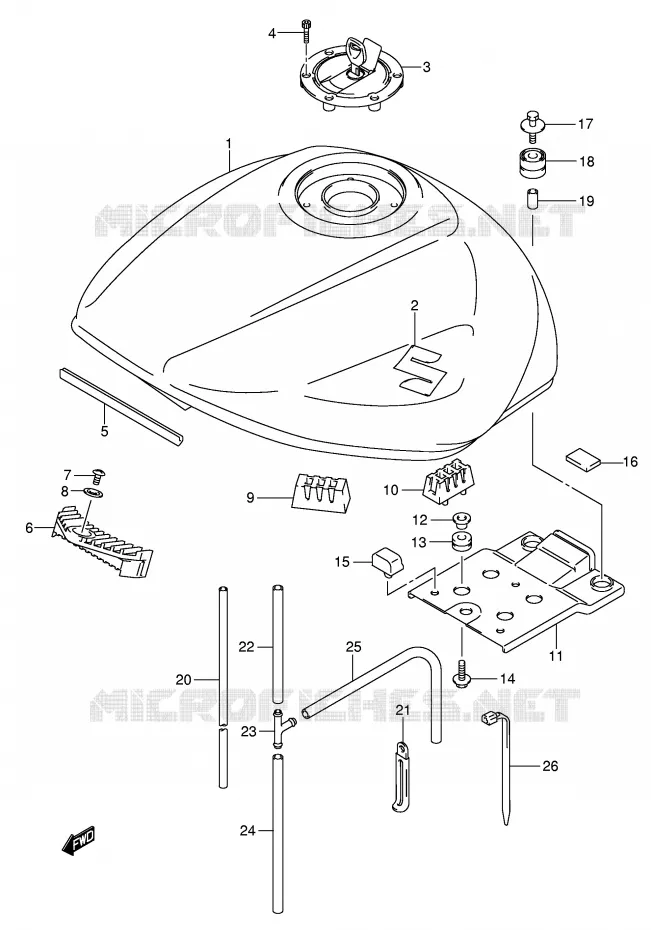 BENZINETANK Suzuki MOTO 650 BANDIT 2005  GSF650SUK5(E2)