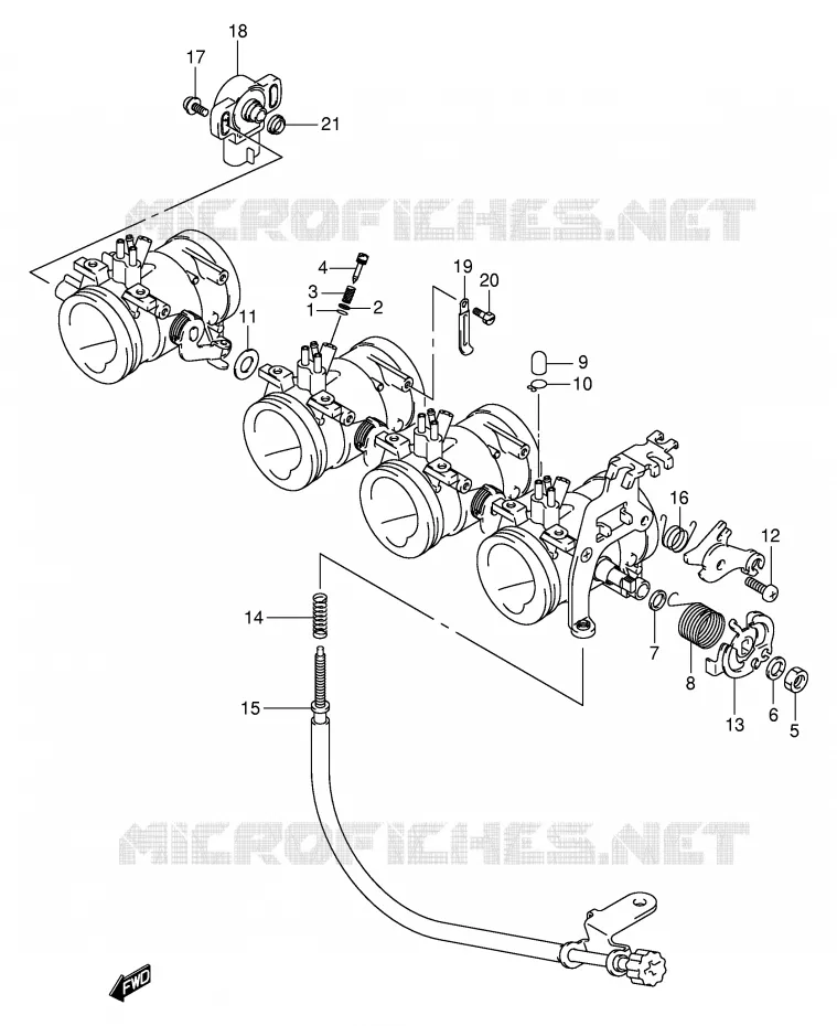 BRANDSTOFINJECTIE ASSY (MODELE W/X) Suzuki MOTO 750 GSX-R 1998  GSX-R750W(E2)