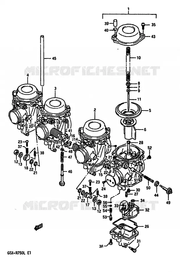CARBURATOR (MODELE J/K) Suzuki MOTO 750 GSX-R 1990  GSX-R750L(J/K/L)