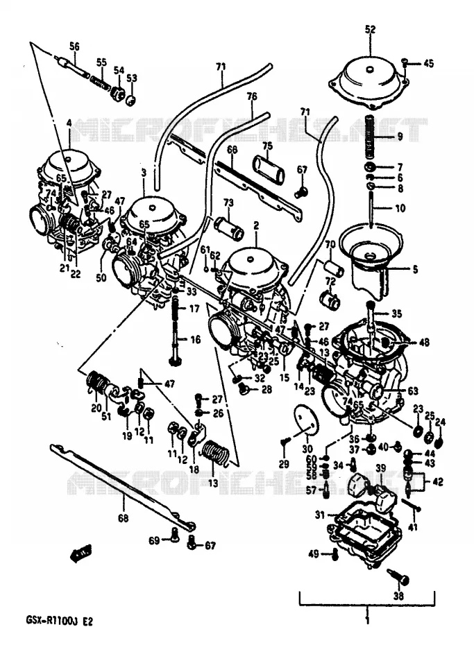 CARBURATOR (MODELE J) Suzuki MOTO 1100 GSX-R 1988  GSX-R1100J(G/H/J)