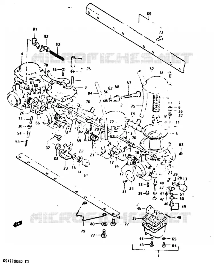 CARBURATOR (MODELE Z) Suzuki MOTO 1100 GSX-E 1983  GSX1100ESD(Z/D)