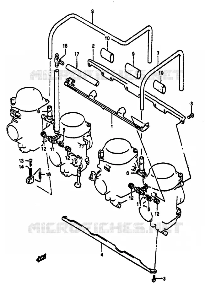 CARBURETOR AANSLUITINGEN (E18,E39) Suzuki MOTO 1100 GSX-R 1991  GSX-R1100M(M/N)
