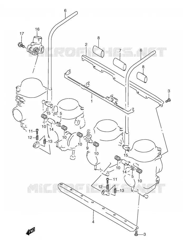 CARBURETOR AANSLUITINGEN Suzuki MOTO 1200 BANDIT 1996  GSF1200ST(E2)