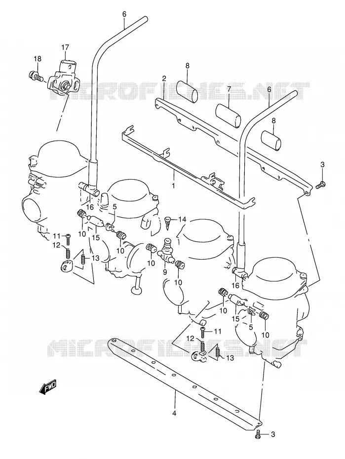 CARBURETOR AANSLUITINGEN Suzuki MOTO 1200 BANDIT 2000  GSF1200SY(E28)