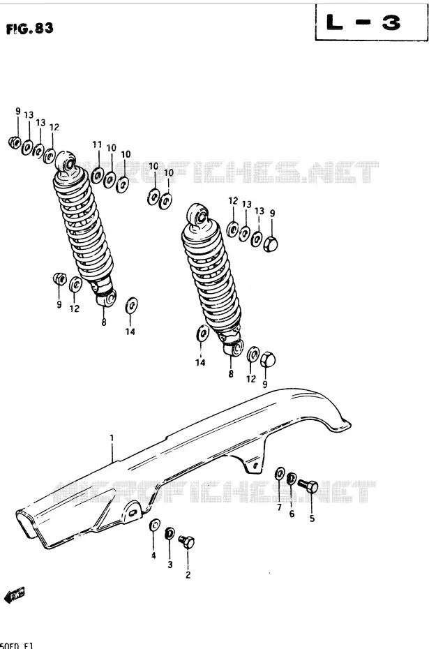 CHAIN ??GUARD - ACHTER SCHOKDEMPER Suzuki MOTO 250 GSX 1983  GSX250ED(Z/D)