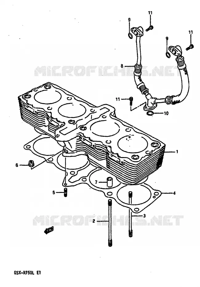 CILINDER (MODELE J/K) Suzuki MOTO 750 GSX-R 1988  GSX-R750J(J/K/L)
