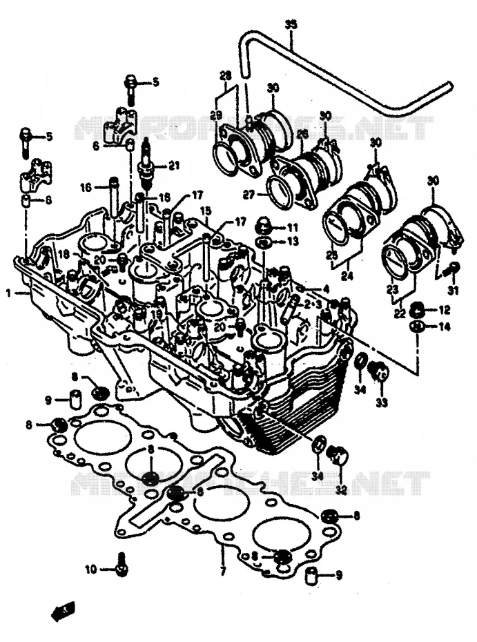 CILINDERKOP Suzuki MOTO 1100 GSX-R 1992  GSX-R1100 N (M/N)
