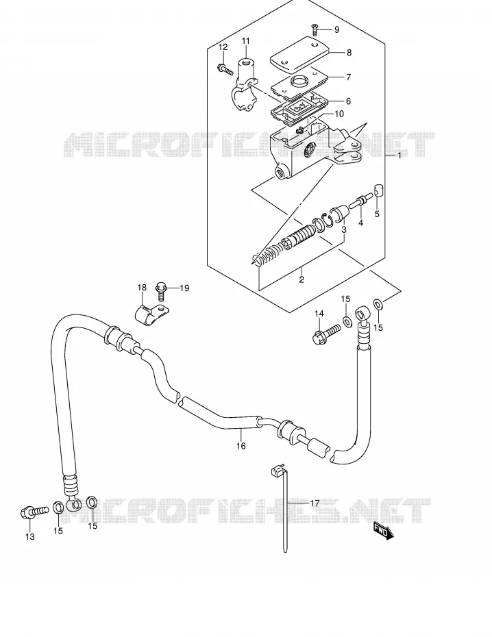 CLUTCH HOOFDREMCILINDER (GSF1200K1/K2/K3/K4/ZK4/K5/ZK5) Suzuki MOTO 1200 BANDIT 2002  GSF1200SK2(E2)