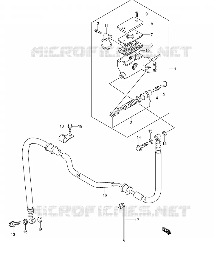 CLUTCH HOOFDREMCILINDER (GSF1200SK1/SK2/SK3/SK4/SK5/SZK5) Suzuki MOTO 1200 BANDIT 2005  GSF1200SZK5(E2)
