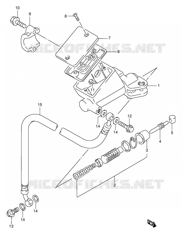 CLUTCH HOOFDREMCILINDER (MODELE P/R) Suzuki MOTO 1100 GSX-R 1995  GSX-R1100WSKS(E2)