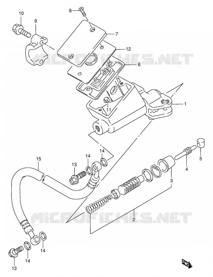 CLUTCH HOOFDREMCILINDER (MODELE S/T/V/W) Suzuki MOTO 1100 GSX-R 1995  GSX-R1100WS(E2)