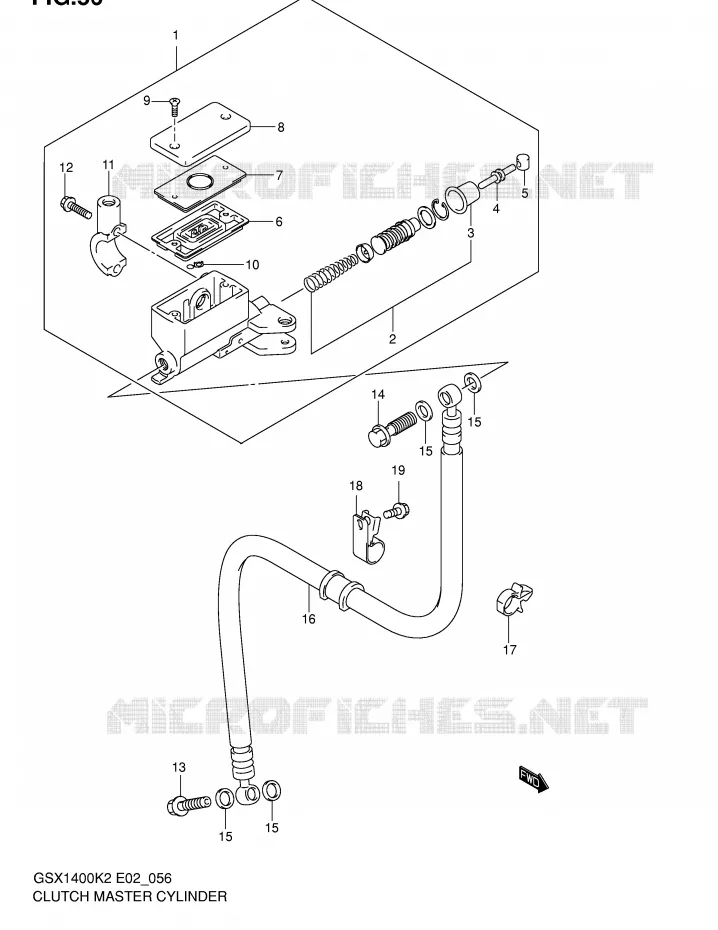 CLUTCH HOOFDREMCILINDER Suzuki MOTO 1400 GSX 2002  GSX1400U1K2(E2)