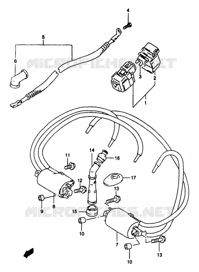 ELEKTRISCH (GSF1200SAV/SAW/SAX/SAY) Suzuki MOTO 1200 BANDIT 1996  GSF1200T/GSF1200ST