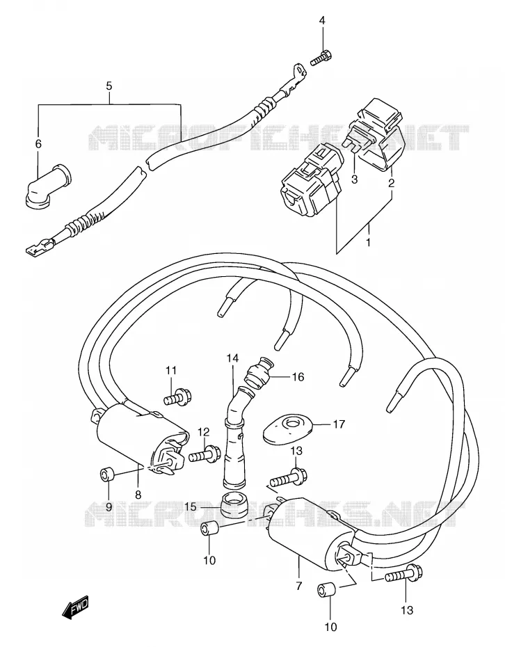 ELEKTRISCH (GSF1200SAV/SAW/SAX/SAY) Suzuki MOTO 1200 BANDIT 1997  GSF1200SAV(E2)