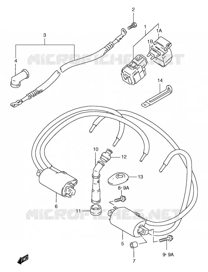 ELEKTRISCH (GSF1200T/V/W/X/Y/ST/SV/SW/SX/SY) Suzuki MOTO 1200 BANDIT 1997  GSF1200V(E2)