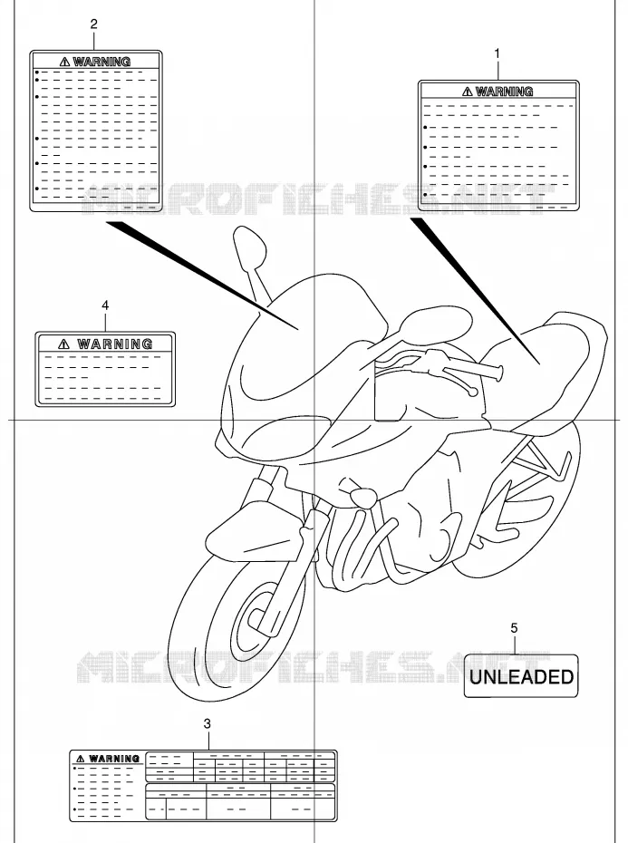 ETIKET (MODELE K1) Suzuki MOTO 1200 BANDIT 2004  GSF1200K4(E2)