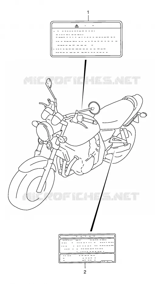ETIKET (MODELE K1) Suzuki MOTO 1200 GSX 2000  GSX1200Y(E4)