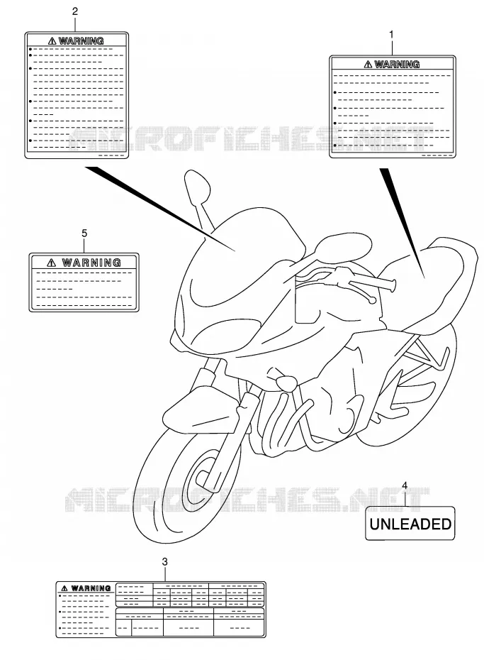 ETIKET (MODELE K3/K4) Suzuki MOTO 600 BANDIT 2001  GSF600K1(E2)