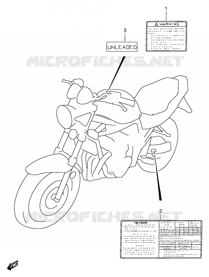 ETIKET (MODELE S) Suzuki MOTO 600 BANDIT 1996  GSF600SUT(E2)