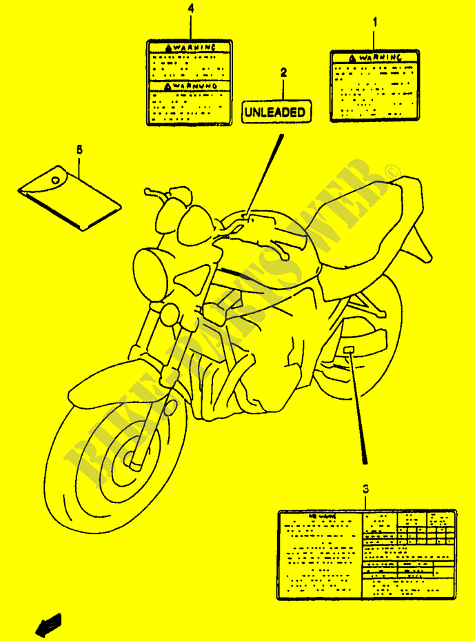 ETIKET (MODELE Y) voor Suzuki BANDIT 1200 1996