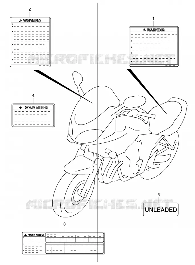 ETIKET (MODELE Y) Suzuki MOTO 600 BANDIT 2004  GSF600K4(E2)