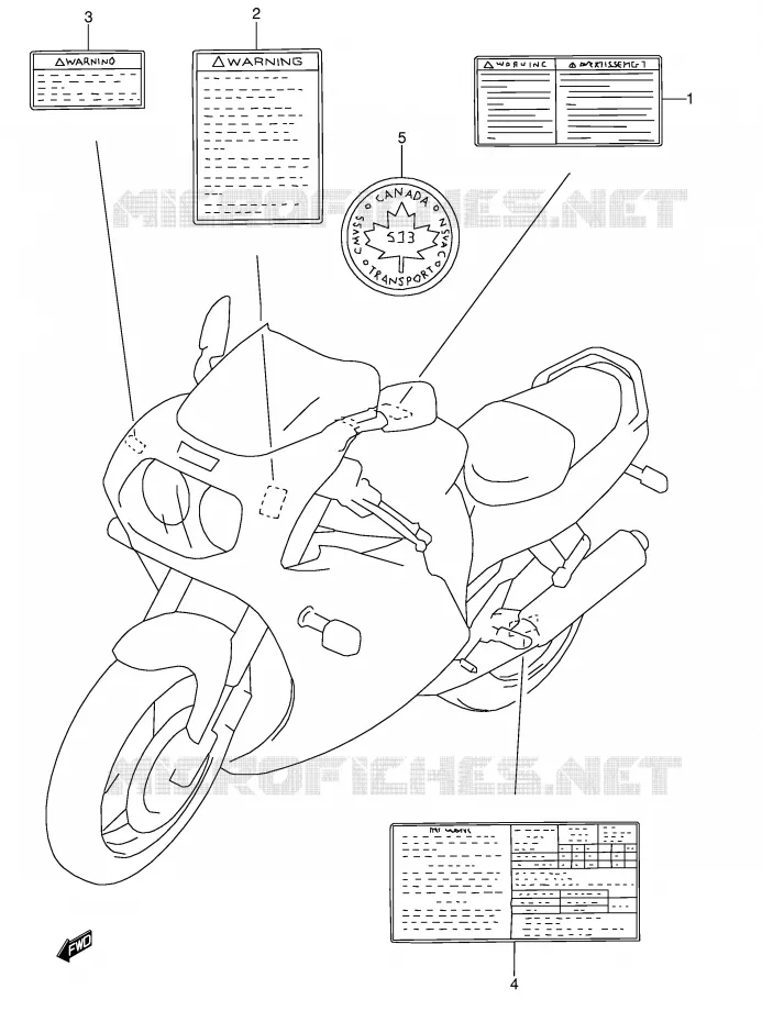 ETIKET Suzuki MOTO 1100 GSX-R 1993  GSX-R1100WP(E28)