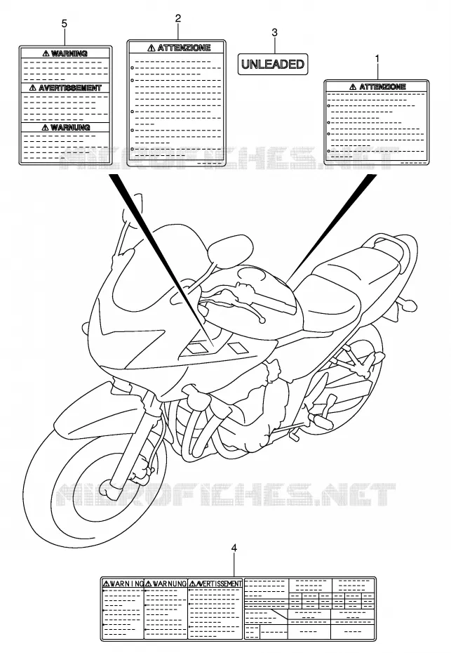 ETIKET Suzuki MOTO 650 BANDIT 2005  GSF650K5(E2)