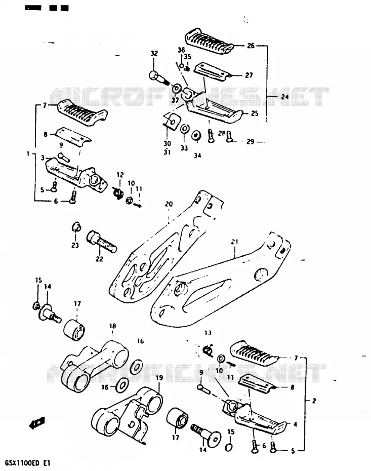 FOOTREST (MODELE D) Suzuki MOTO 1100 GSX 1983  GSX1100XD(Z/D)
